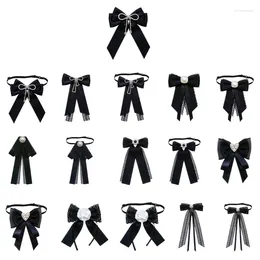 Bow Ties Uniform Lace Ribbon Bowtie Brooch Pin Jewelry Bowknot Shirt Jabot Collar Necktie