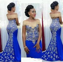 elegant evening formal dresses Aso Ebi Mermaid Prom Dress Off The Shoulder Lace Appliques African Formal Party Gowns Vestidos2588735