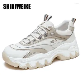 Casual Shoes SDWK 5.5cm Genuine Leather Dad Women's Spring Summer Breathable Running Trend Women Ventilation Sports