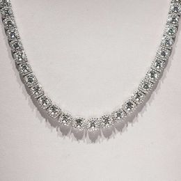 KIBO Fine Custom Sier Baguette Moissanite VVS Women Necklace Diamond Jewelry Iced Out Hip Hop Tennis Chain