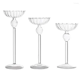 Candle Holders Glass Tall Feet Candlestick Craft Holder Living Room Bedroom Office Table