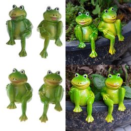 Garden Decorations 2x Frogs Animals Figurine Desktop Statue Resin Ornament Wedding Decor