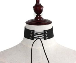 solid color Flannelet Lace up Tattoo Choker Necklace Collar women necklace fashion jewelry will and sandy gift261s3268007