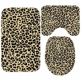 Bath Mats Classic African Style Leopard Bathroom Set Cheetah Print Mat For Toilet Shower Floor Rug Carpets