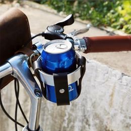 Bicycle Cup Holder Universal Non-slip Alloy Bicycle Water Cup Holder with Faux Leather Handlebar Rack for Mountain for Kettles