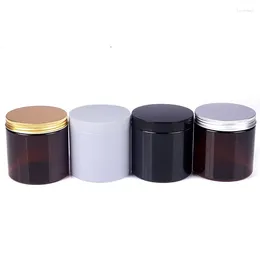 Storage Bottles 12pcs Skincare Cream Jar Clear 89Dia. 500ml Hair Mask Pot Plastic Cosmetic Container Black White Brown Wide Mouth Refill