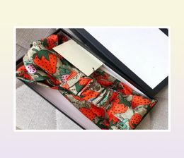 Designer Silk Elastic Women Headbands Fashion Girls Strawberry Hair bands Scarf Headwrap Hair Accessories Gifts 1280041