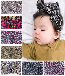 Baby Girls Headband Leopard Bow Knot Hairbands Elastic Nylon Hair Bows Turban Newborn Headwear Hair Accessories 6 Designs Optional9989293