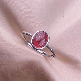 Cluster Rings HOYON Purple Toothed Crowned Garnet Natural Grey Moonlight Stone Ring S925 Silver Fashion Simple Jewelry Wedding Accessories