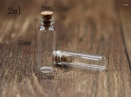 Decorative Figurines 50PCS 12 35 6mm 2ml Mini Glass Bottles With Cork Empty Small Wishing Bottle Vials Jars Container Pendant Wedding Decor