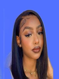 Short Bob Human Hair Wigs Brazilian Glueless Straight Lace Front Wigs For Women Transparent Lace Pre Plucked Bone Bob Wig2302792