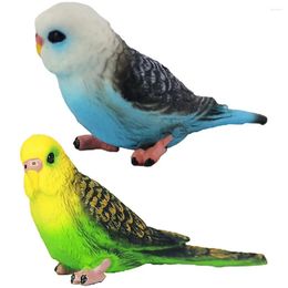 Garden Decorations 2 Pcs Artificial Small Birds Parrot Lawn Ornament Simulation Toys Fake Models Plastic Lifelike