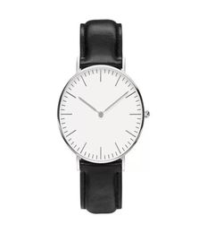 Designer Mens Watch dw Women Fashion Watches Daniel039s Black Dial Leather Strap Clock 40mm 36mm montres homme264k9488781