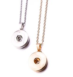 Simple Silver gold Plated 12mm 18mm Snap Button Necklace For Women Snaps Buttons Jewelry3457150