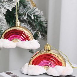 Decorative Figurines Christmas Plated Rainbow Pendant Durable Tree Creative Holiday Home Decorations Party Cartoon Cloud Decor