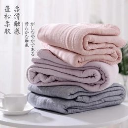 Blankets Cotton Muslin Blanket Bed Sofa Travel Breathable Simple Japanese Style Solid Large Soft Throw Para
