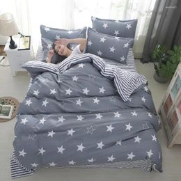 Bedding Sets Juegos De Cama Estrellas Grises Para Nios Funda Almohada A Rayas Edredn Sbana Geomtrica