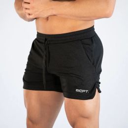 Pants Summer mens gym fitness shorts Bodybuilding jogging workout short pants sport Running Breathable Quick drying Mesh Sweatpants