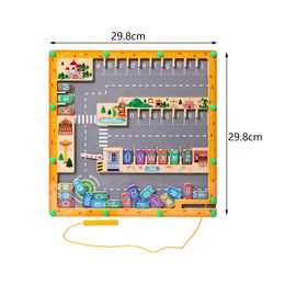 Wooden Magnetic Maze Game Travel Toy Letter Learning Toy Activity Puzzle for Boy Girls Preschool Children 3 4 5 Years Old Kids