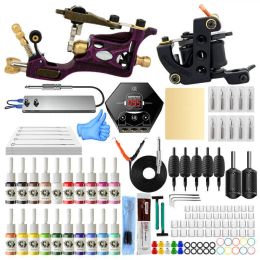 Supplies Rotary and Coil Tattoo Hine Kit with Power Supply Practise Skin Tattoo Accessories Supplies