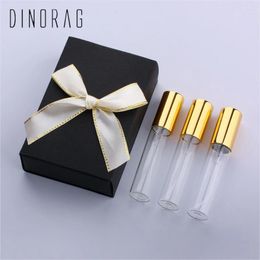 Storage Bottles 3pcs 10ml Perfume Spray Bottle Mini Portable Liquid Refillable Empty Transparent Glass Sample Cosmetics Gift Box Set