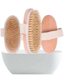 UPS FAST SHIP Bath Brush Dry Skin Body Soft Natural Bristle SPA The Brush Wooden Shower Without Handle1435145