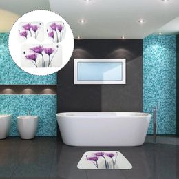 Bath Mats Bathroom Three-Piece Set Floor Carpet Shower Mat Cushion Combination Toilet Cover Non-slip