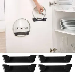 Kitchen Storage MOONBIFFY Pot Rack Wall-Mounted No Punching Self-Adhesive Household Holder Pan Lid Organizer Cover