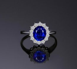 Blue Sapphire Engagement 925 Sterling Silver Ring Wedding jewelry desinger rings89107768089649