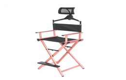 Aluminium Frame Makeup Artist Director039s Chair W Adjustable Head Rest Rose Gold Portable Professional Beauty Camp Furniture3221991