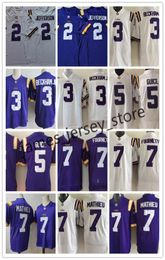 Mens Custom LSU Tigers Football Jersey 2 Justin Jefferson 3 Odell Jr 5 Derrius Guice 7 Leonard Fournette 7 Tyrann Mathieu3990621