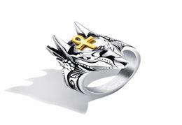 Punk Egypt Anubis Wolf Handsome Ring For Men High Quality Stainless Steel Silver Colour Rings Dropship1056065