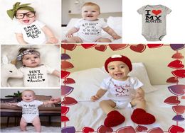 Baby Boys Girls Jumpsuit My Auntie Love Me To The Moon and Back New Soft Romper Letter Print Short Sleeve Clothes Outfit6623929