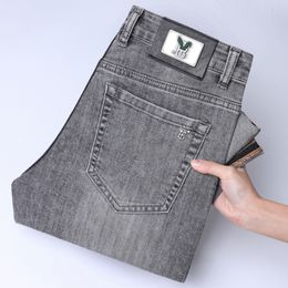 Men's Jeans spring summer THIN Men Slim Fit European American TBicon High-end Brand Small Straight Pants QK150-00