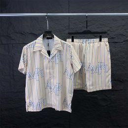 メンズトラックスーツTシャツセット高級デザイナー刺繍レターファッションスポーツウェアスーツ男性服夏ランニングTシャツショートスリーブスポーツ2ピースA12