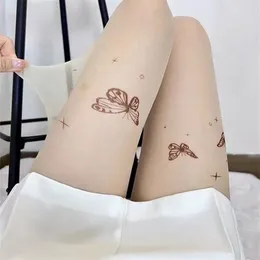 Women Socks Wilcliar S Sheer Tights Butterfly Print Pantyhose Sexy High Waist Party Mesh Stockings