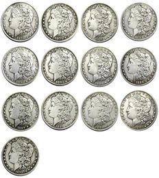 US 13pcs Morgan Dollars 18781893 CC Different Dates Mintmark craft Silver Plated Copy Coins metal dies manufacturing 257930586894611