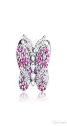 2019 Spring 925 Sterling Silver Jewellery Dazzling Rose Butterfly Charm Beads Fits Bracelets Necklace For Women DIY Making7838349