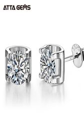 Silver 925 50mm 05Ct Diamond Earrings Wedding Jewelry Women Earring Stud Sterling 925 Round 2106166626570