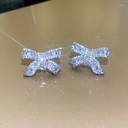 Stud Earrings XUYE Fashion Bow CZ Stone Ear Studs 925 Silver Needle Elegant Temperature Jewellery Korean