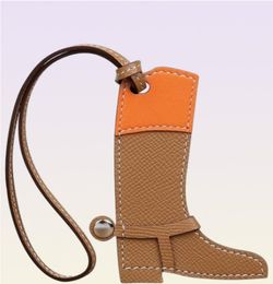 Luxury Brand Boots Keychain Trendy Bag Charms Shoe Genuine Cow Leather Keyring Cute Women Handbag Pendant Ornament Top Accessory8759695