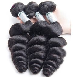 9A Brazilian loose wave Virgin Hair 3 Bundles Human Extensions Bouncy Curl2425157