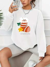 Women's Hoodies Sweatshirts Cute Sock Star Print Casual Loose Fashion Long-Sleeved Pullover Solid Color Womens Swearshirts 240413