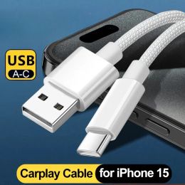 Carplay Cabel Suit For iPhone 15/15 Pro/15 Pro Max/15 Plus USB A to USB C Fast Charging Cable Mobile Phone Data Cord For Xiaomi