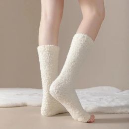 Coral Fleece Knee Sleeve Women Autumn Winter Thermal Knee Pads Thickened Plus Velvet Cold-proof Leg Warmers for Arthritis Socks
