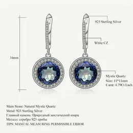 Dangle Earrings Gem's Ballet 9.58Ct Vintage Drop Natural Blueish Mystic Quartz Gemstone 925 Sterling Silver For Women Wedding