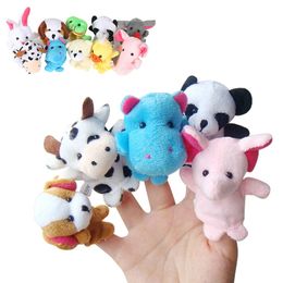 10pcs/set Family Finger Puppets Stuffed Plush Cloth Doll Baby Educational Hand Animal Cute Toy Kids Birthday Gifts Funny Games