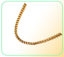 Fashion Men Stainless Steel Chains Double Layer Link Chain Necklace High Polished Punk Style 18K Gold Plated Necklaces For Men1352614