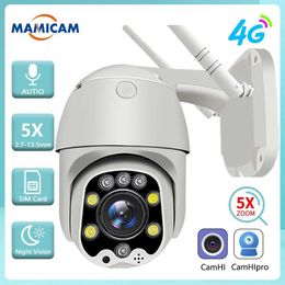 IP Cameras 5MP Security Protection Wireless 4G SIM Card Camera Outdoor PTZ WIFI Video Surveillance IR Night Vision 30M 2.5inch Camhi 240413