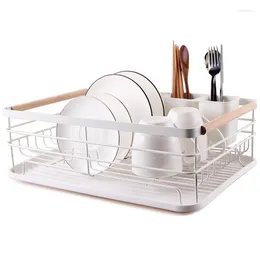 Kitchen Storage Iron Dish Drying Rack Tableware Drainer Basket Shelf Forks Bowl Plate Dishes Holder Sink Organiser